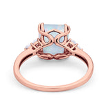 Art Deco Wedding Ring Round Simulated Cubic Zirconia 925 Sterling Silver