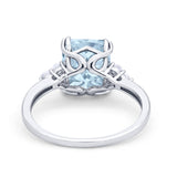 Art Deco Wedding Ring Round Simulated Cubic Zirconia 925 Sterling Silver