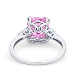 Art Deco Wedding Ring Round Simulated Cubic Zirconia 925 Sterling Silver