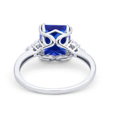 Art Deco Wedding Ring Round Simulated Cubic Zirconia 925 Sterling Silver