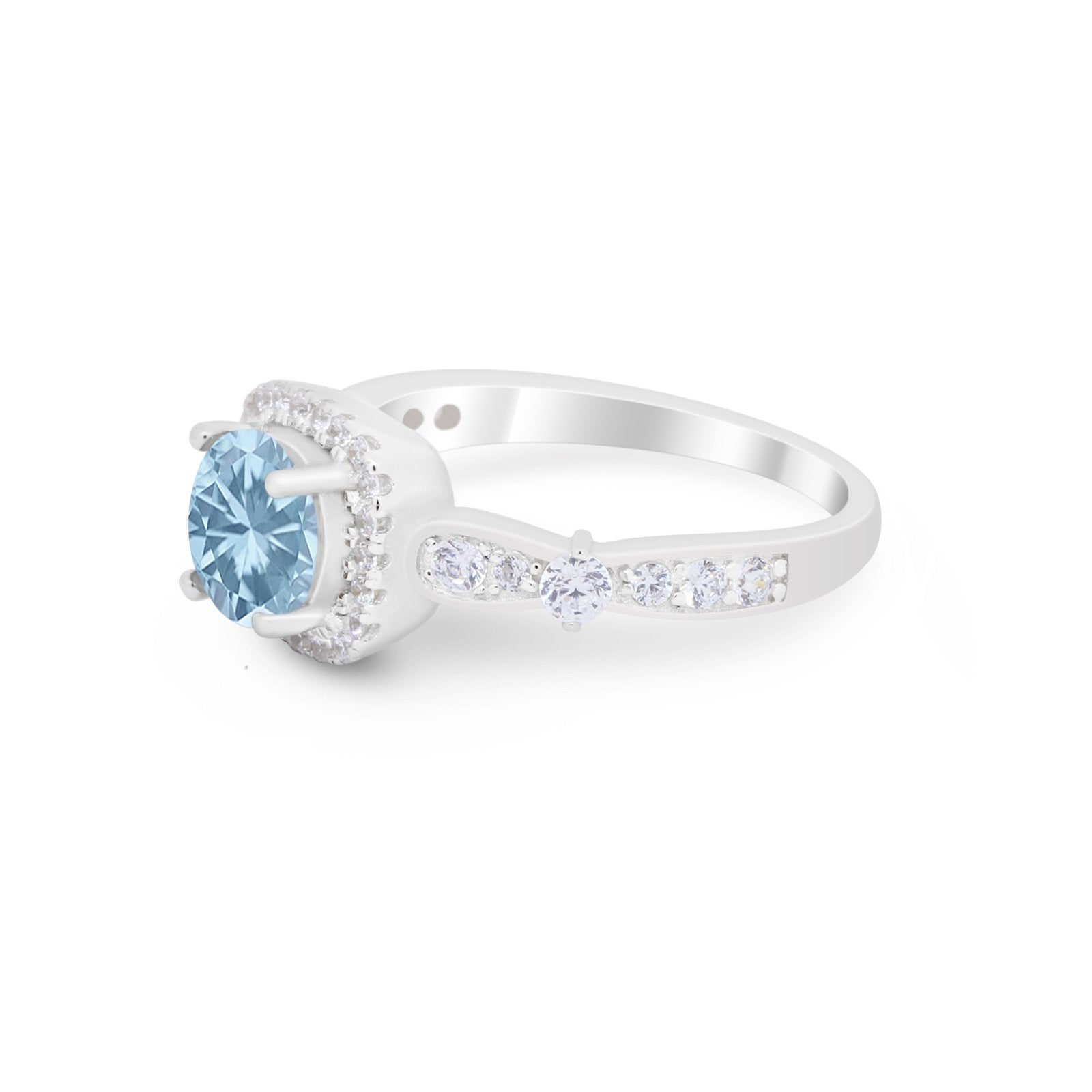 Vintage Art Deco Wedding Engagement Ring Round Cubic Zirconia 925 Sterling Silve-