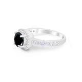 Vintage Art Deco Wedding Engagement Ring Round Cubic Zirconia 925 Sterling Silve-