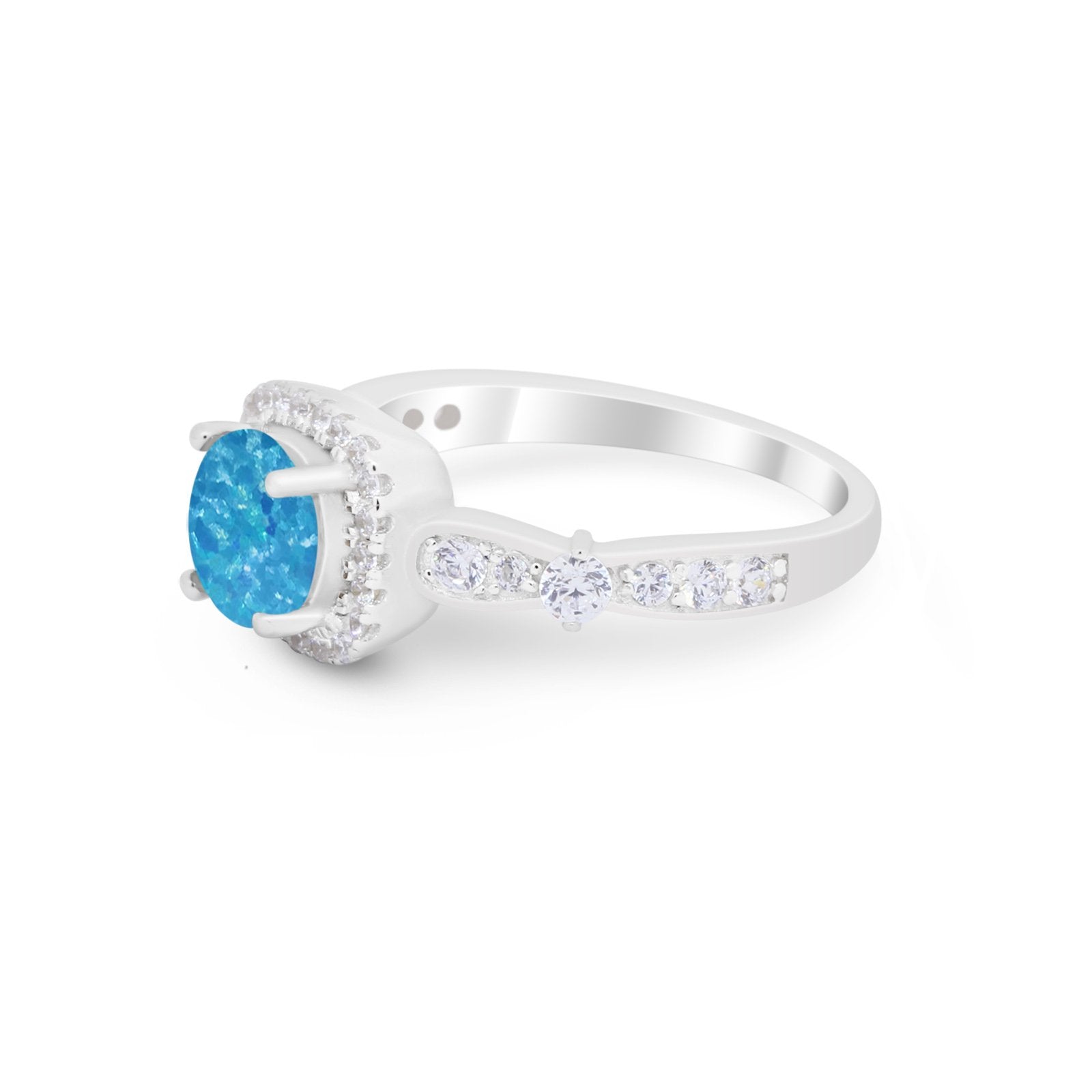 Vintage Art Deco Wedding Engagement Ring Round Cubic Zirconia 925 Sterling Silve-