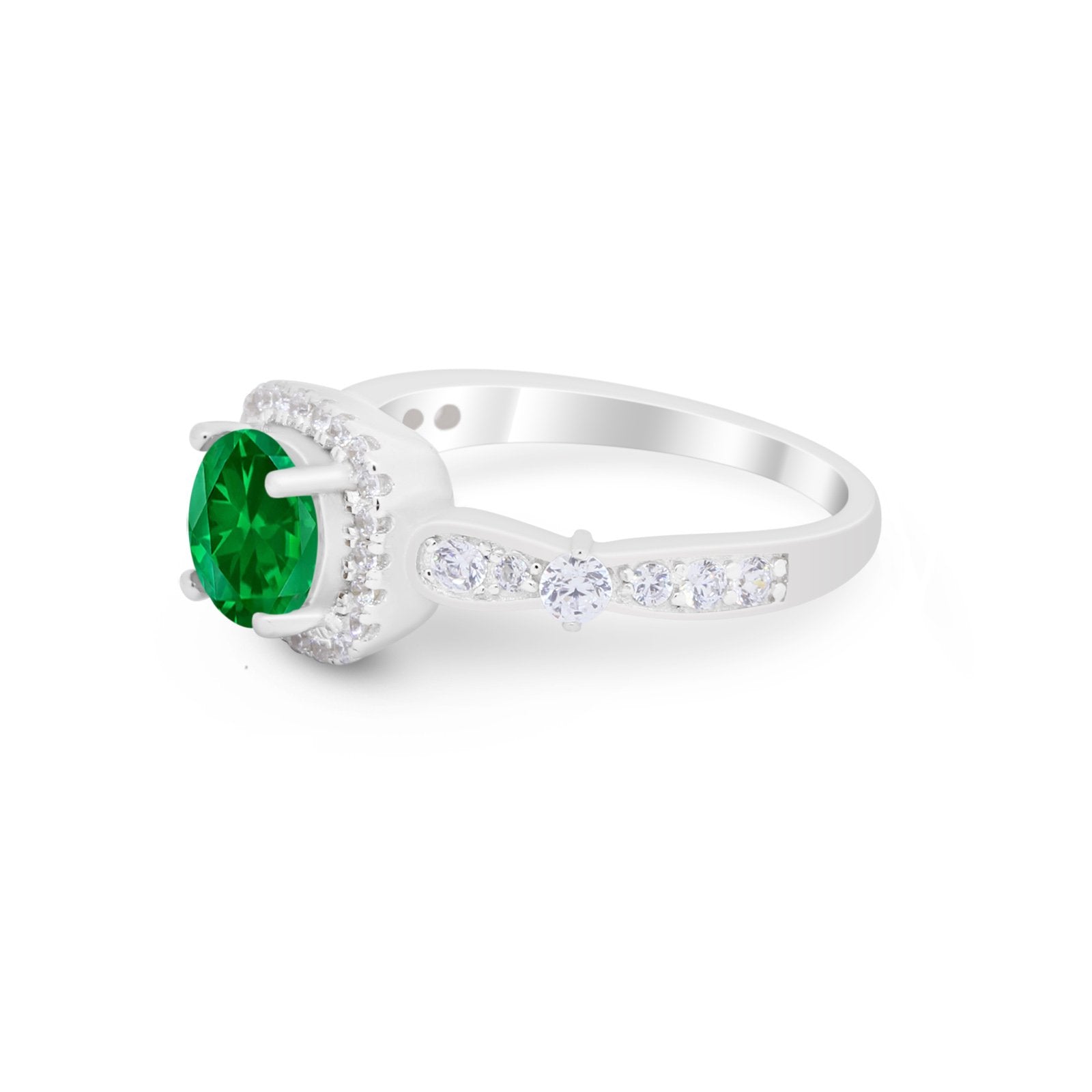 Vintage Art Deco Wedding Engagement Ring Round Cubic Zirconia 925 Sterling Silve-