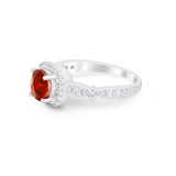 Vintage Art Deco Wedding Engagement Ring Round Cubic Zirconia 925 Sterling Silve-