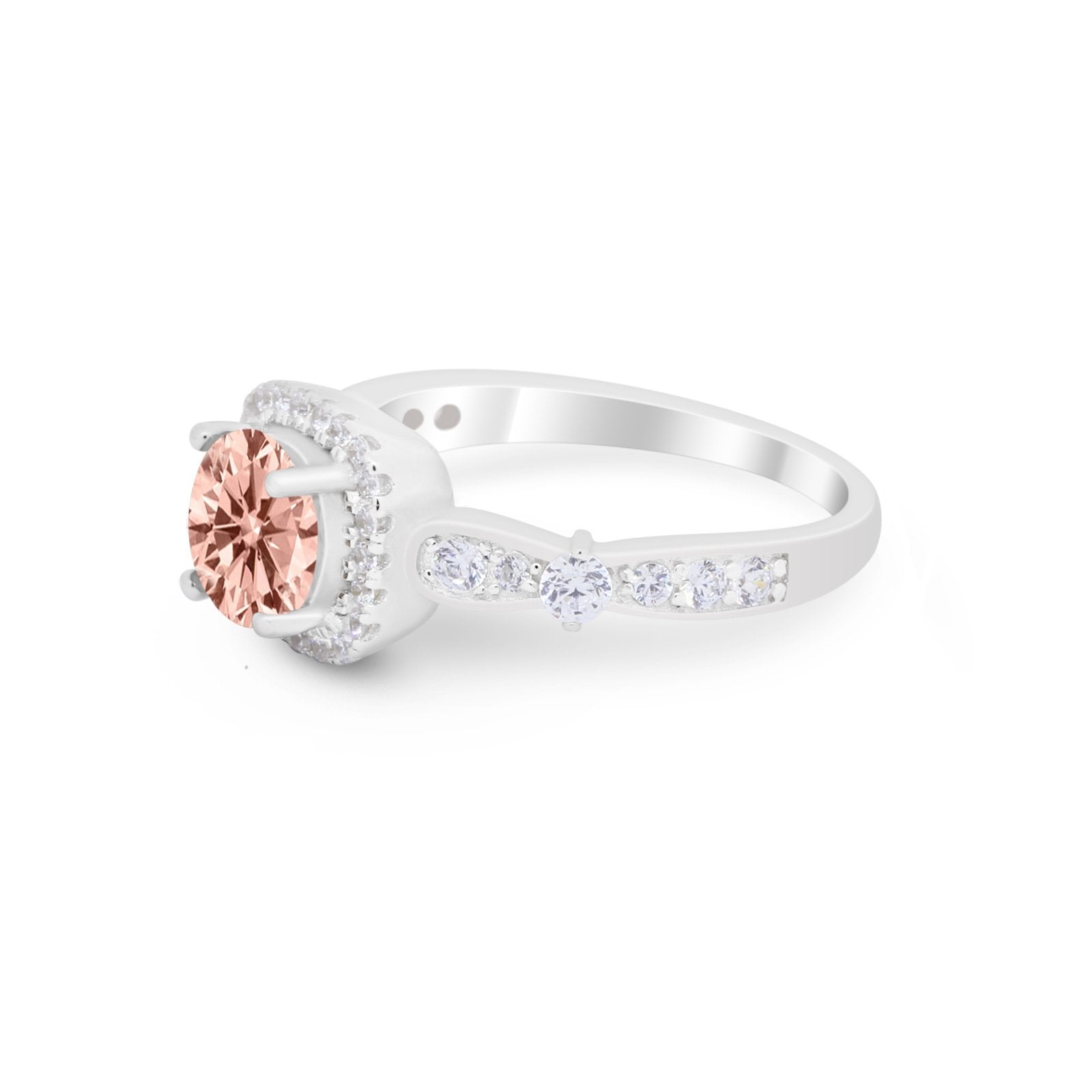 Vintage Art Deco Wedding Engagement Ring Round Cubic Zirconia 925 Sterling Silve-