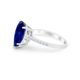 Teardrop Wedding Engagement Ring Pear Round Cubic Zirconia 925 Sterling Silver