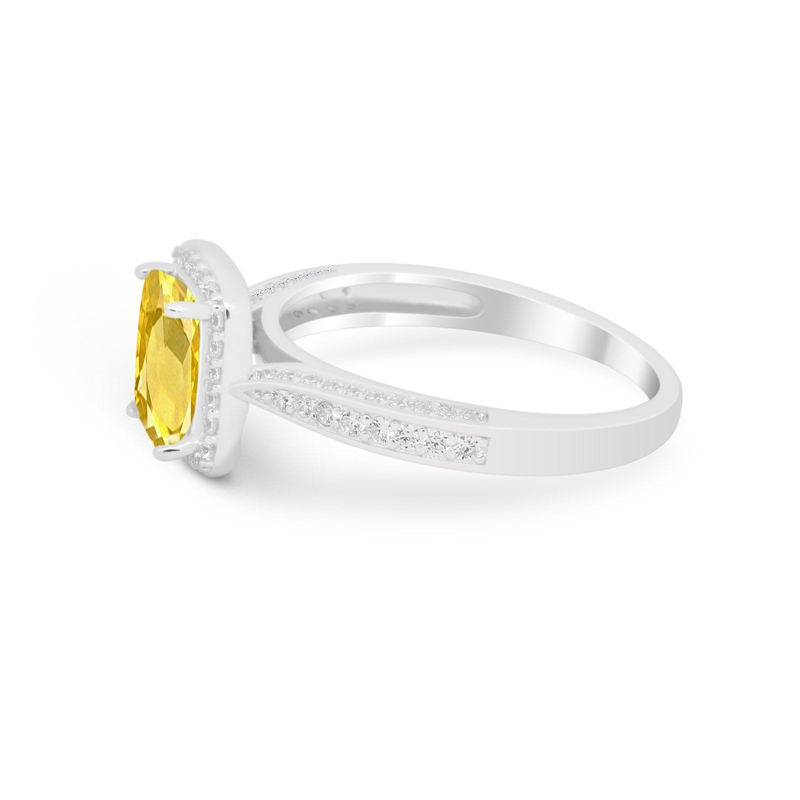 Vintage Emerald Cut Ring Round Simulated Cubic Zirconia 925 Sterling Silver