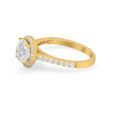 Accent Dazzling Wedding Ring Round Simulated Cubic Zirconia 925 Sterling Silver