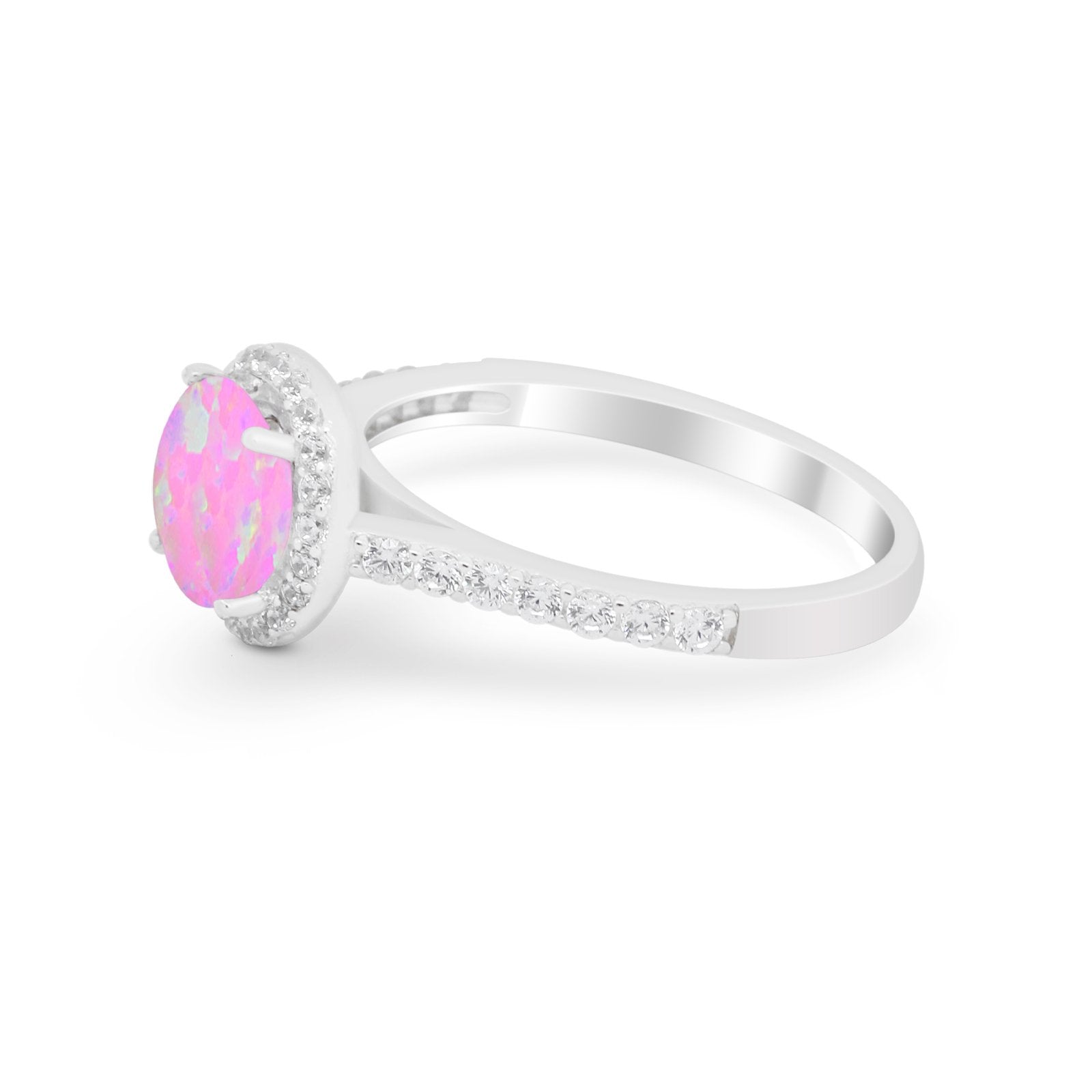 Accent Dazzling Wedding Ring Round Simulated Cubic Zirconia 925 Sterling Silver