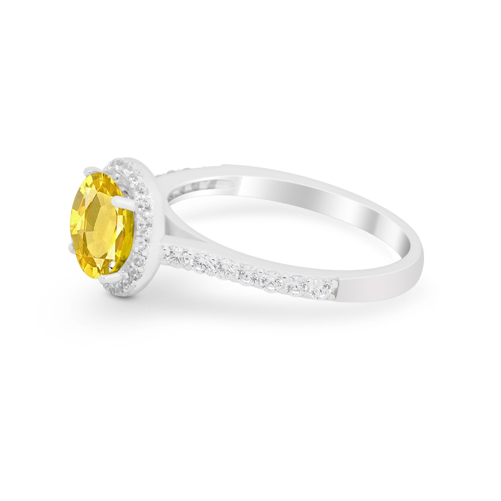 Accent Dazzling Wedding Ring Round Simulated Cubic Zirconia 925 Sterling Silver