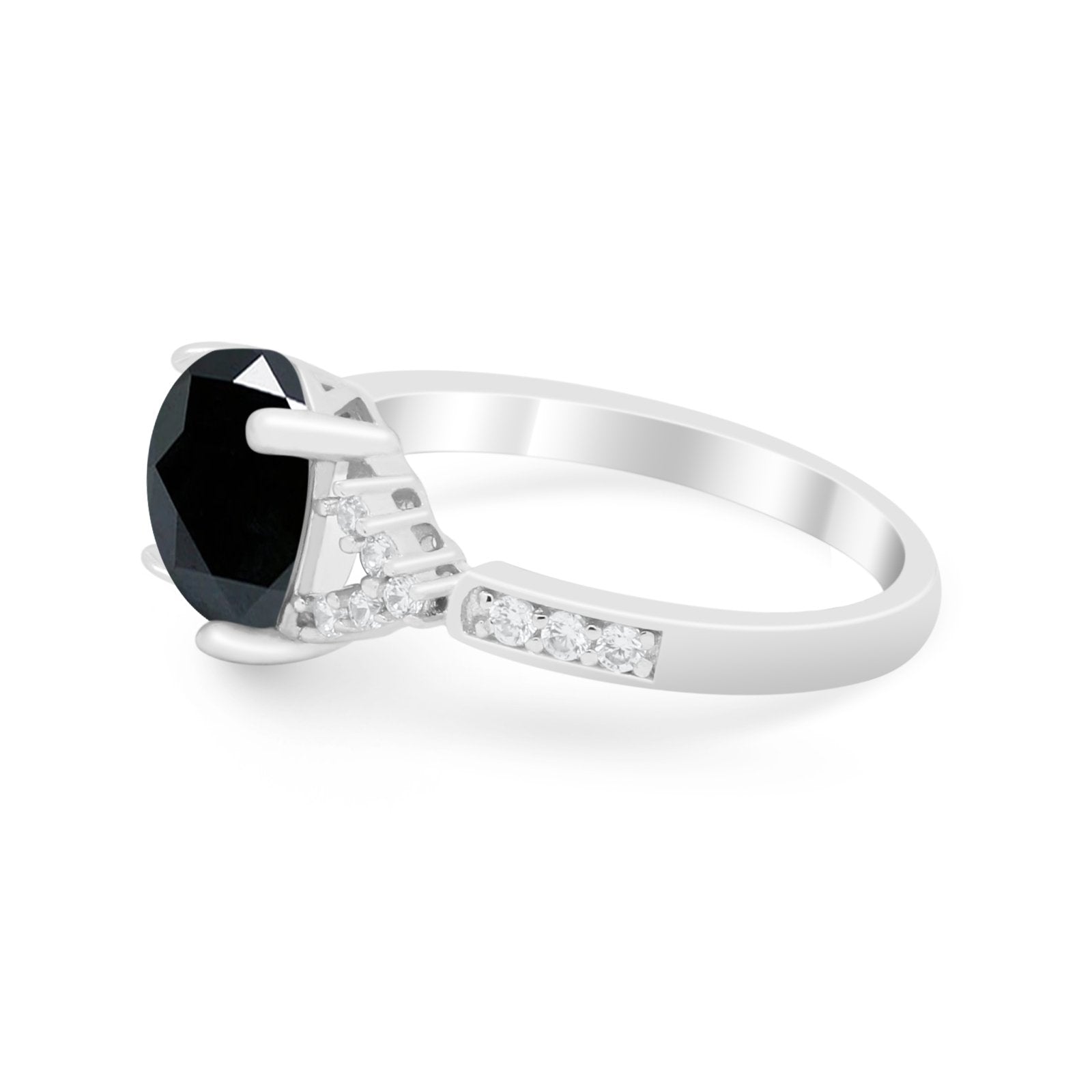 Art Deco Oval Wedding Ring Simulated Cubic Zirconia 925 Sterling Silver