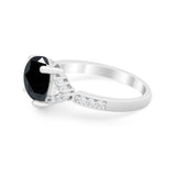 Art Deco Oval Wedding Ring Simulated Cubic Zirconia 925 Sterling Silver