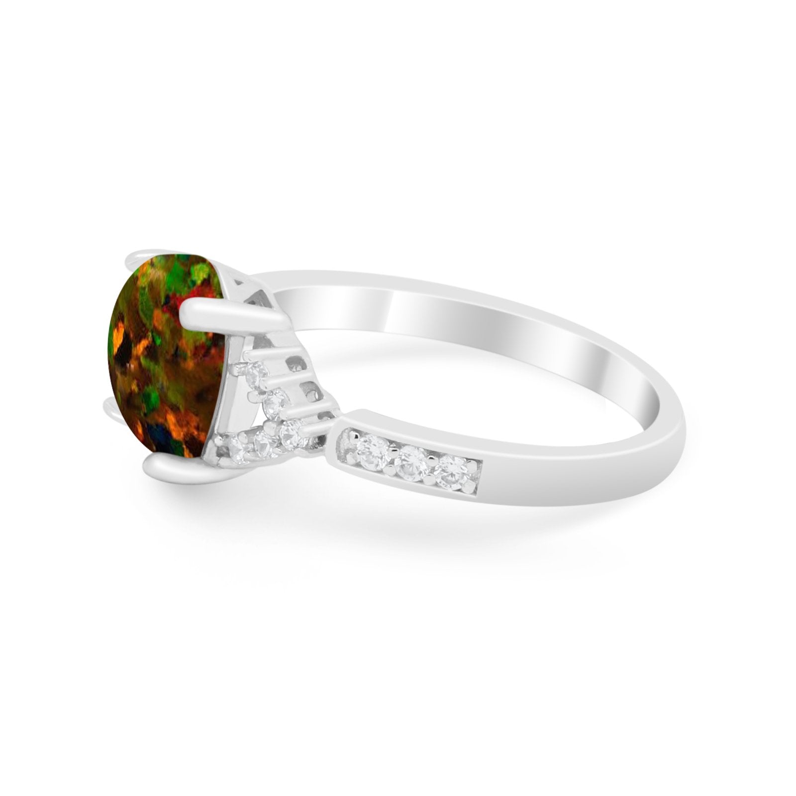 Art Deco Oval Wedding Ring Simulated Cubic Zirconia 925 Sterling Silver