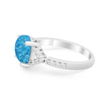 Art Deco Oval Wedding Ring Simulated Cubic Zirconia 925 Sterling Silver