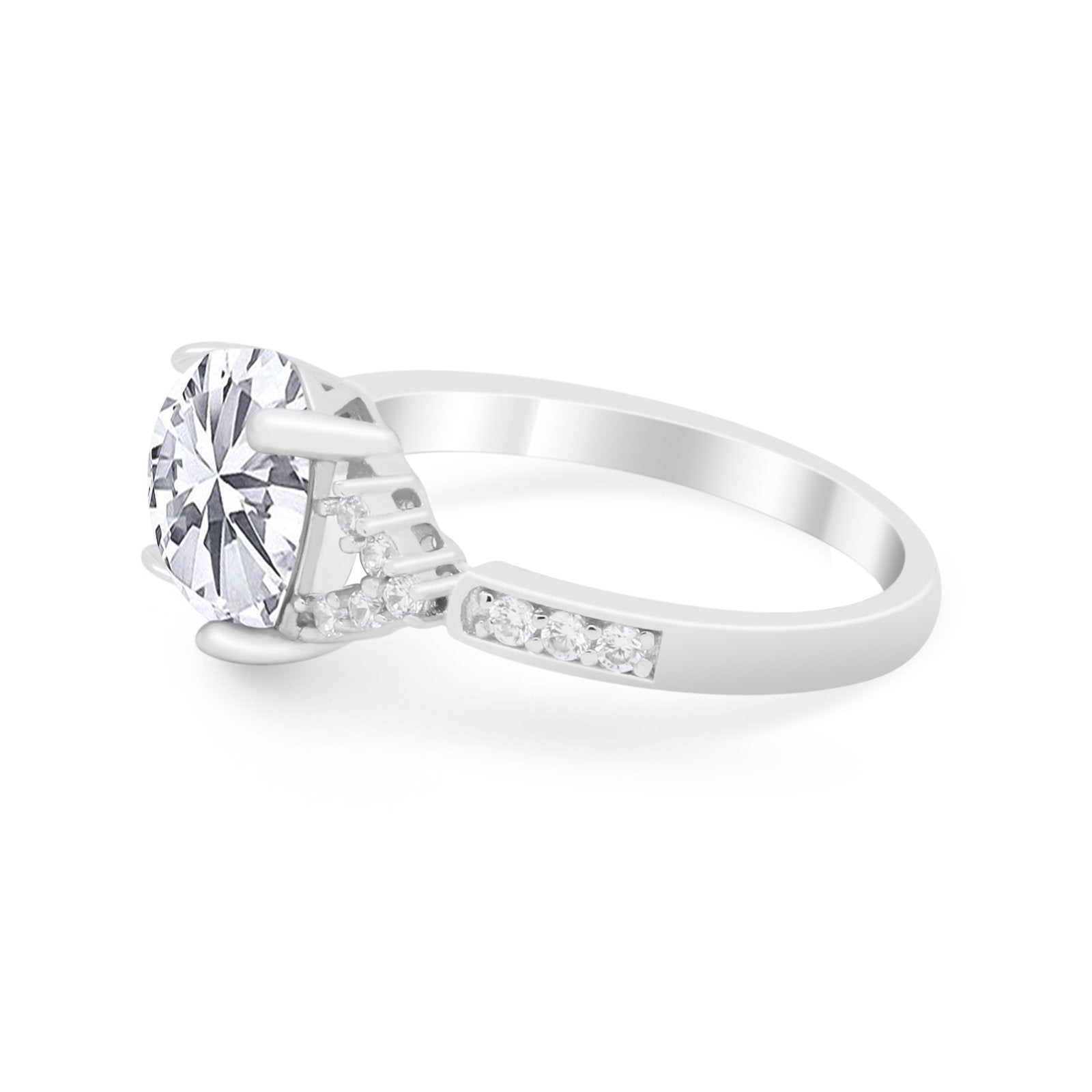 Art Deco Oval Wedding Ring Simulated Cubic Zirconia 925 Sterling Silver