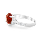 Art Deco Oval Wedding Ring Simulated Cubic Zirconia 925 Sterling Silver