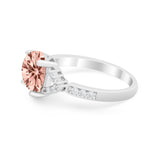 Art Deco Oval Wedding Ring Simulated Cubic Zirconia 925 Sterling Silver