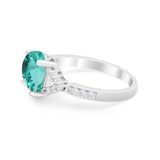 Art Deco Oval Wedding Ring Simulated Cubic Zirconia 925 Sterling Silver