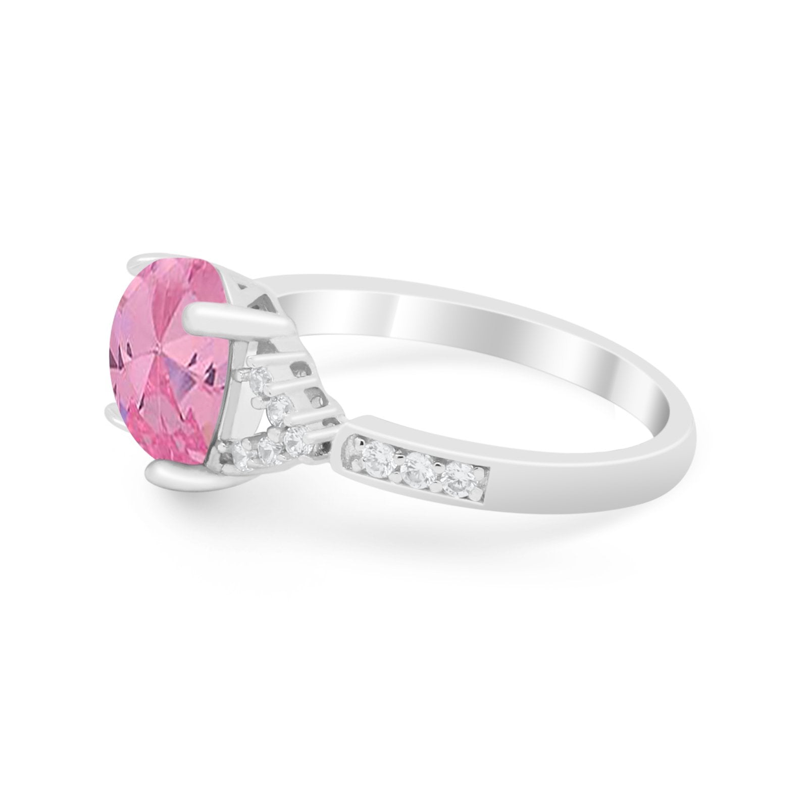 Art Deco Oval Wedding Ring Simulated Cubic Zirconia 925 Sterling Silver