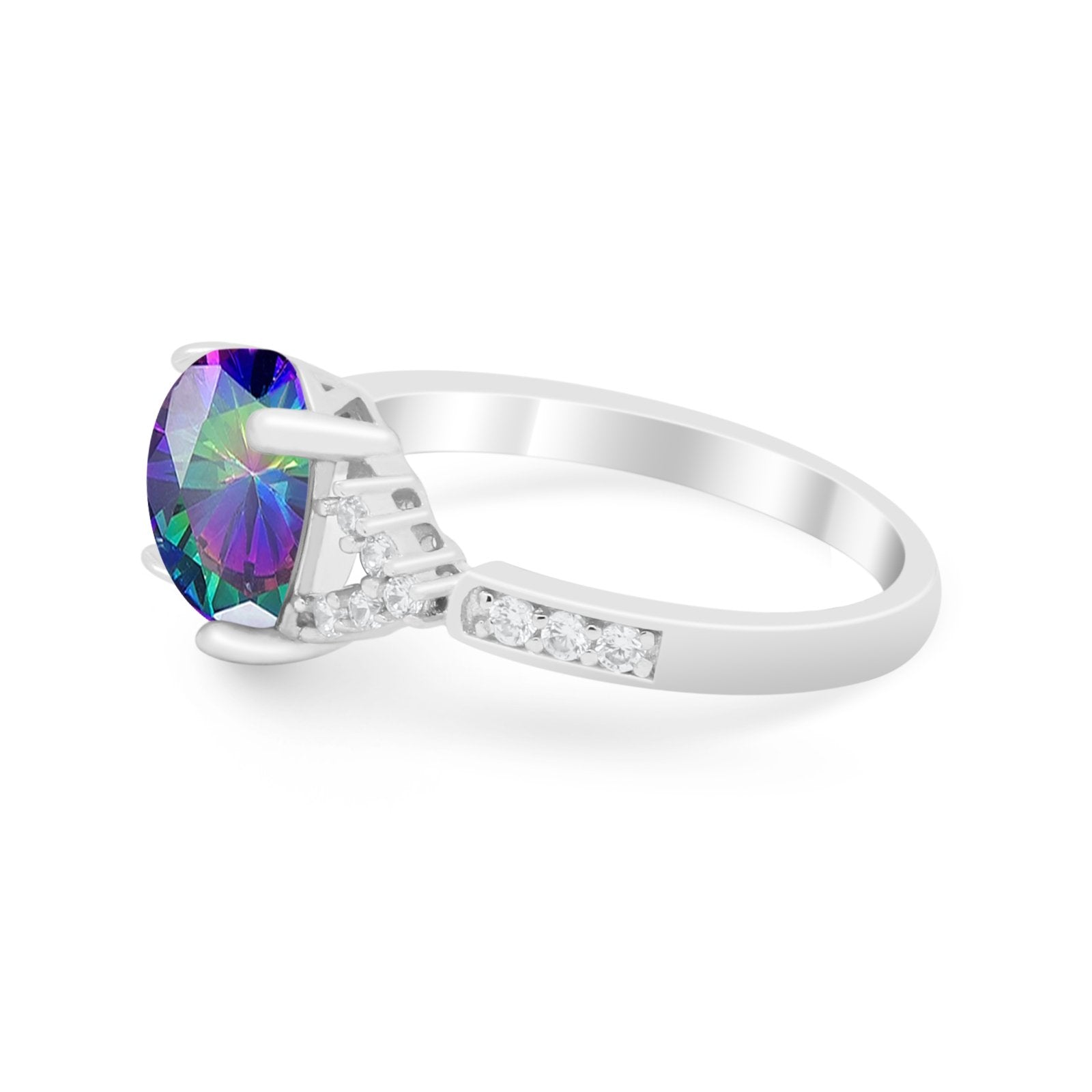 Art Deco Oval Wedding Ring Simulated Cubic Zirconia 925 Sterling Silver