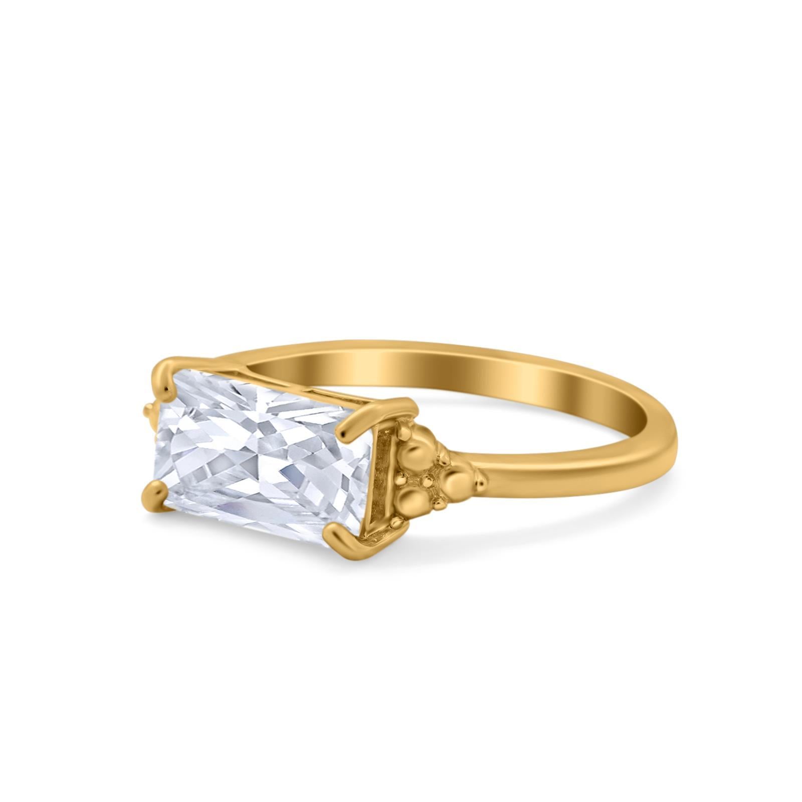 Sideways Fashion Ring Dainty Simulated Cubic Zirconia 925 Sterling Silver