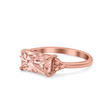 Sideways Fashion Ring Dainty Simulated Cubic Zirconia 925 Sterling Silver