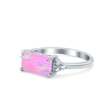 Sideways Fashion Ring Dainty Simulated Cubic Zirconia 925 Sterling Silver