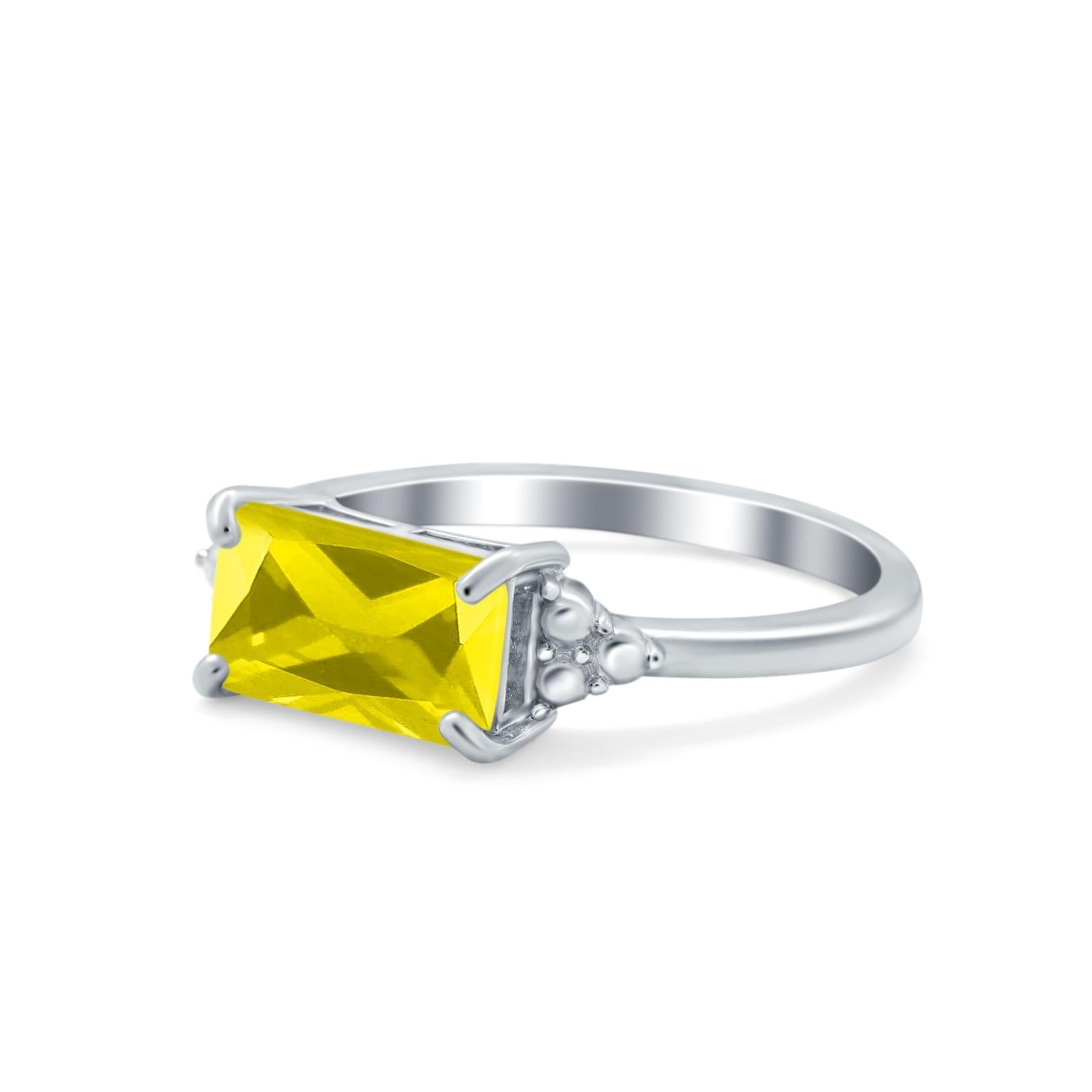 Sideways Fashion Ring Dainty Simulated Cubic Zirconia 925 Sterling Silver