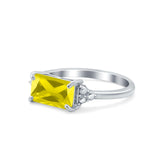 Sideways Fashion Ring Dainty Simulated Cubic Zirconia 925 Sterling Silver