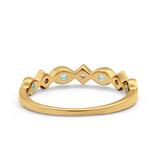 Art Deco Stacking Half Eternity Wedding Ring Simulated Round CZ 925 Sterling Silver