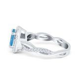 Halo Infinity Shank Engagement Ring Simulated Cubic Zirconia 925 Sterling Silver