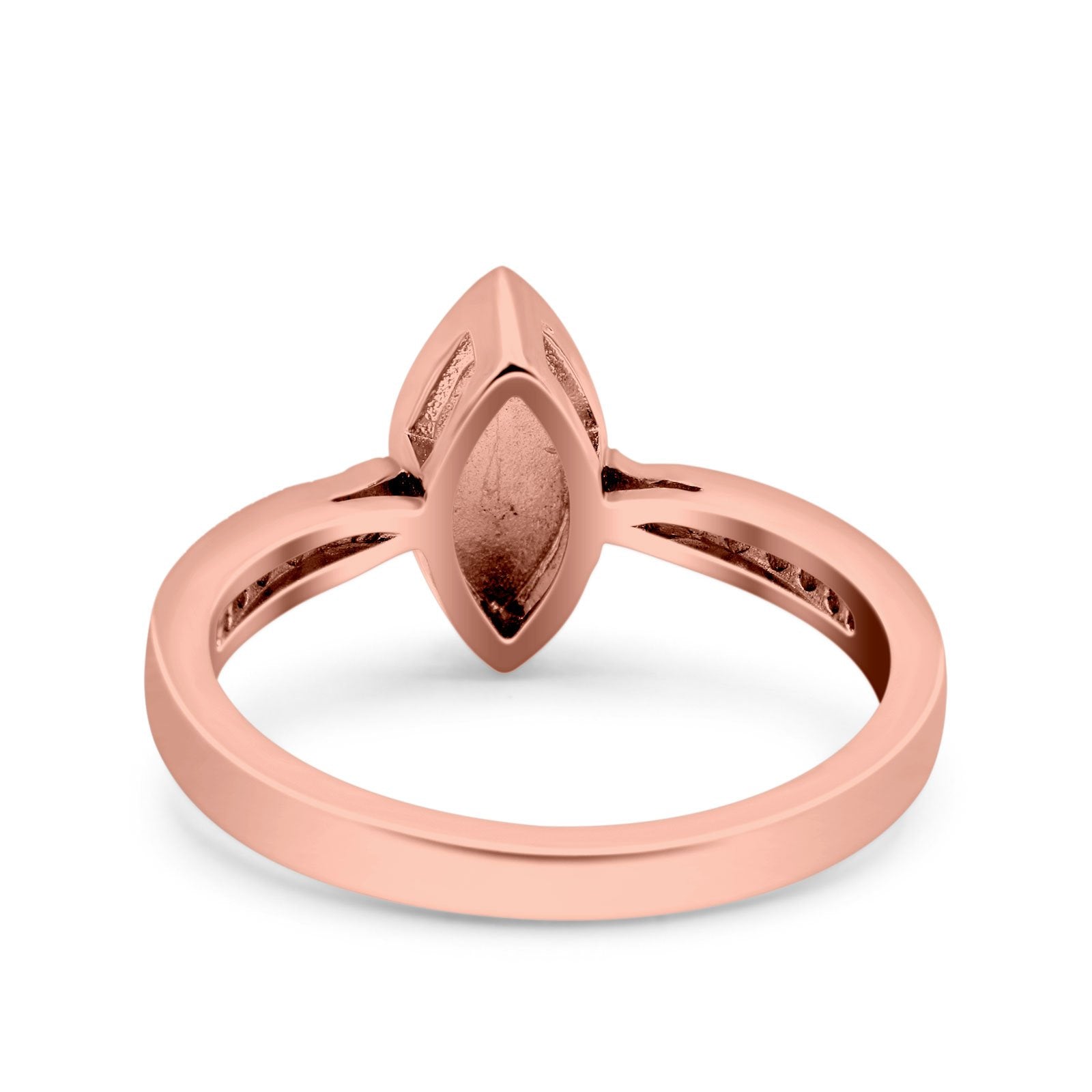 Marquise Art Deco Wedding Engagement Ring Lab Created White Opal Round Simulated Cubic Zirconia 925 Sterling Silver