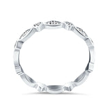 3mm Full Eternity Art Deco Marquise & Heart Wedding Band Simulated Cubic Zirconia 925 Sterling Silver
