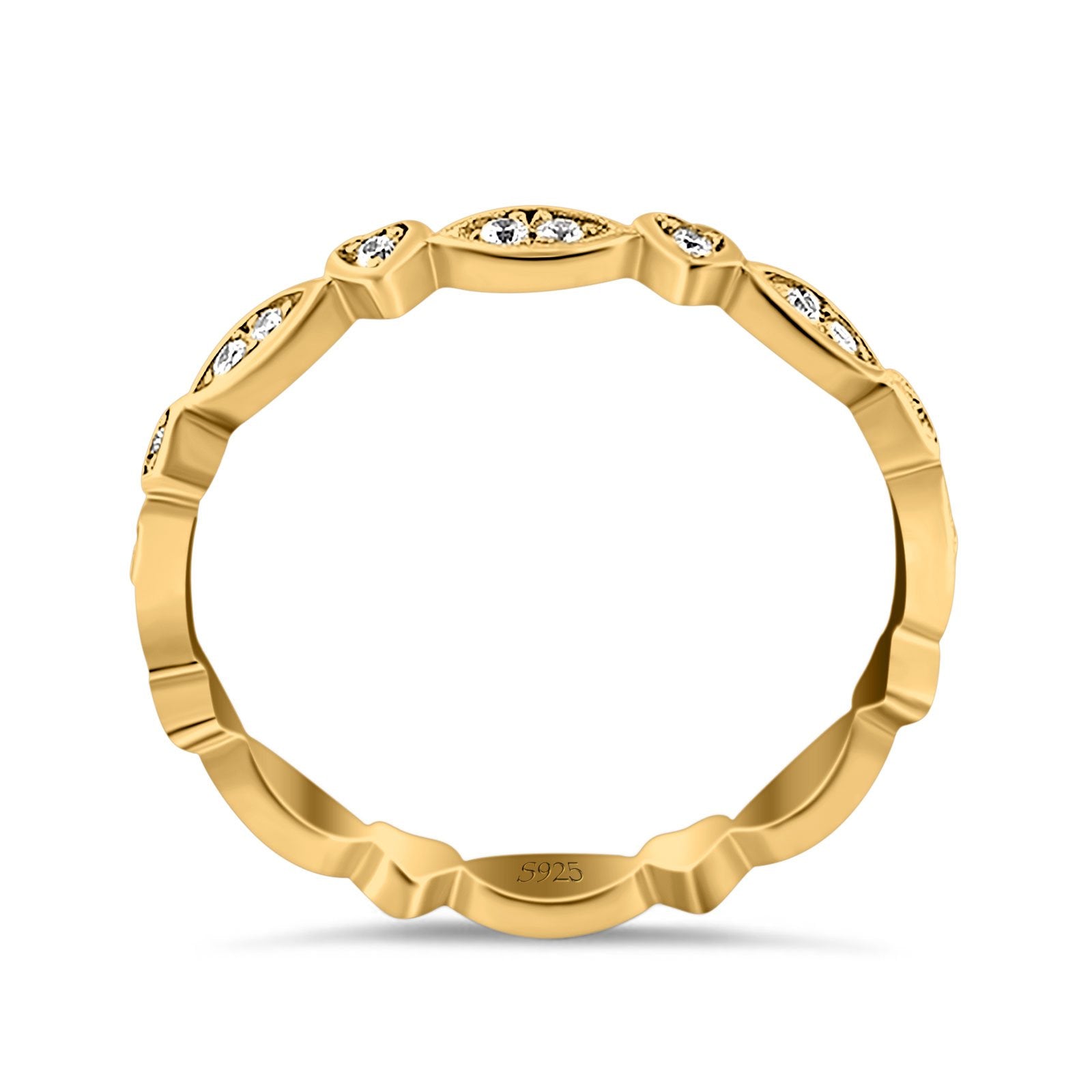 3mm Full Eternity Art Deco Marquise & Heart Wedding Band Simulated Cubic Zirconia 925 Sterling Silver