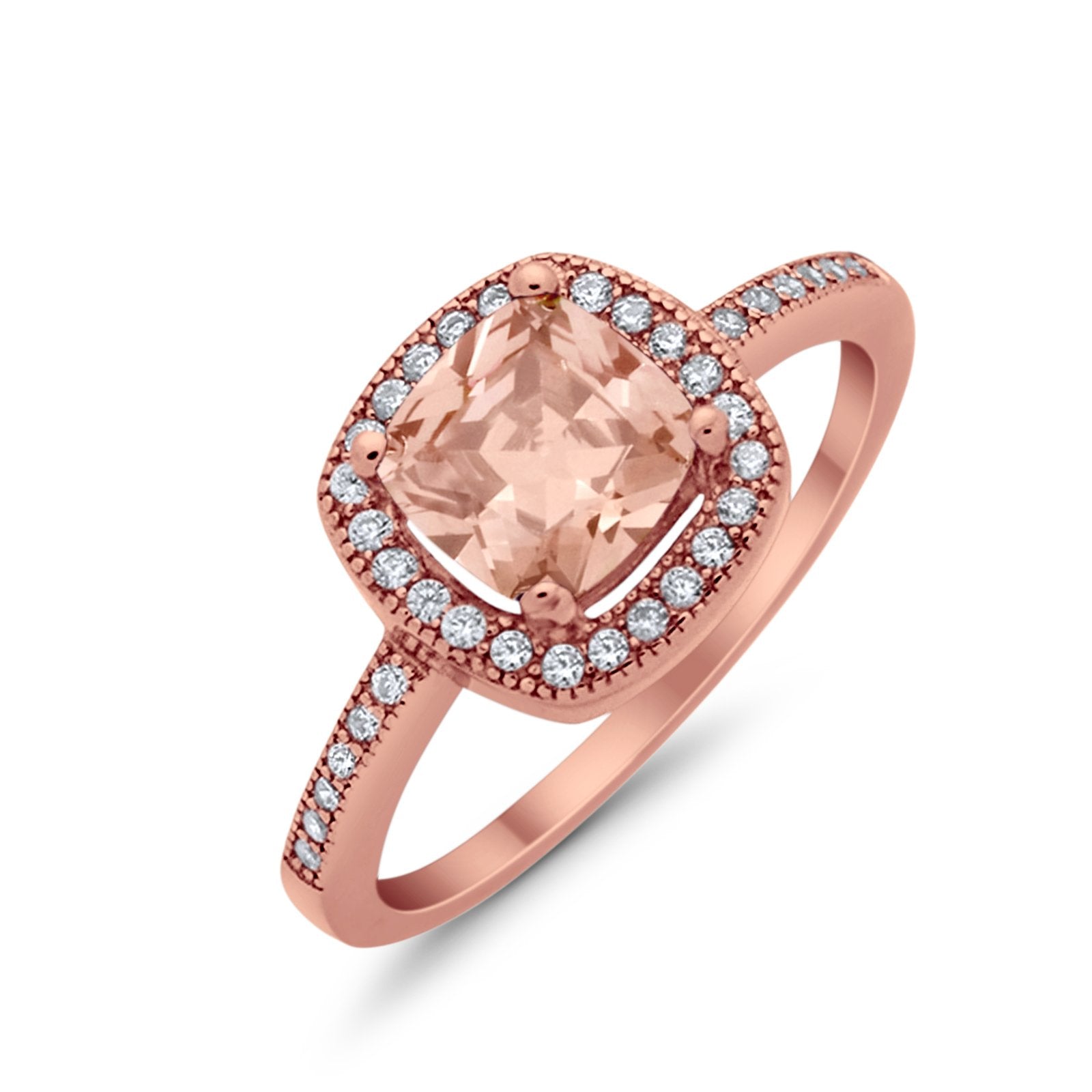 Halo Art Deco Design Ring Round Simulated Cubic Zirconia 925 Sterling Silver