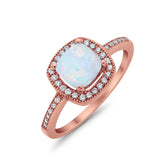 Halo Art Deco Design Ring Round Simulated Cubic Zirconia 925 Sterling Silver