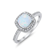 Halo Art Deco Design Ring Round Simulated Cubic Zirconia 925 Sterling Silver