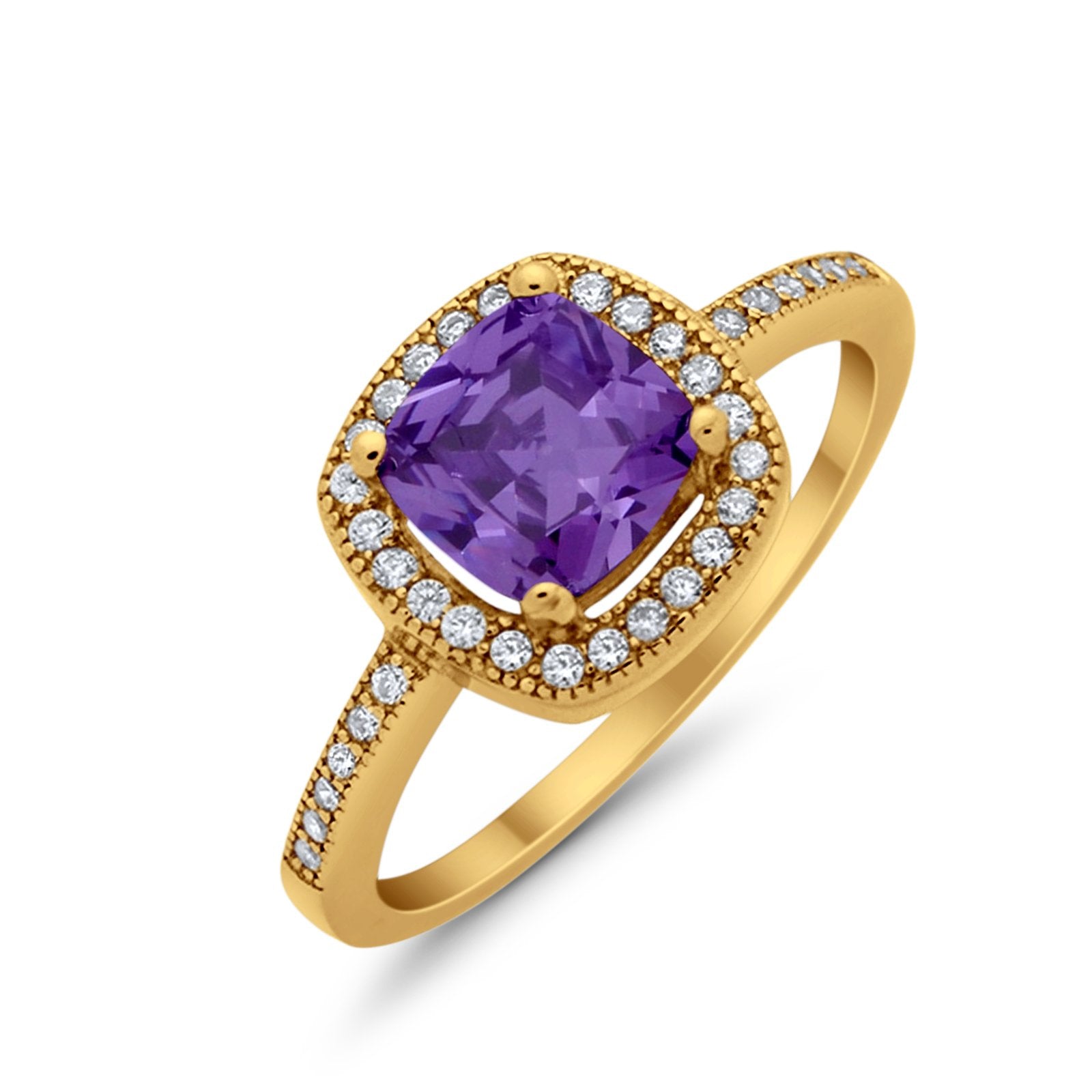 Halo Art Deco Design Ring Round Simulated Cubic Zirconia 925 Sterling Silver