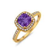 Halo Art Deco Design Ring Round Simulated Cubic Zirconia 925 Sterling Silver