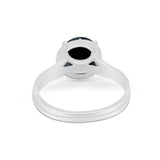 Solitaire Simulated Cubic Zirconia Wedding Ring Double Band 925 Sterling Silver