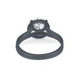 Solitaire Simulated Cubic Zirconia Wedding Ring Double Band 925 Sterling Silver