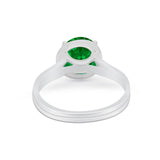 Solitaire Simulated Cubic Zirconia Wedding Ring Double Band 925 Sterling Silver