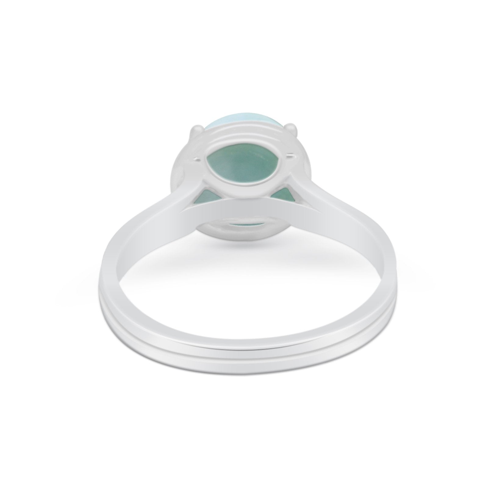 Solitaire Simulated Cubic Zirconia Wedding Ring Double Band 925 Sterling Silver