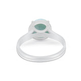 Solitaire Simulated Cubic Zirconia Wedding Ring Double Band 925 Sterling Silver