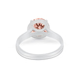 Solitaire Simulated Cubic Zirconia Wedding Ring Double Band 925 Sterling Silver