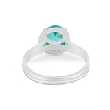 Solitaire Simulated Cubic Zirconia Wedding Ring Double Band 925 Sterling Silver