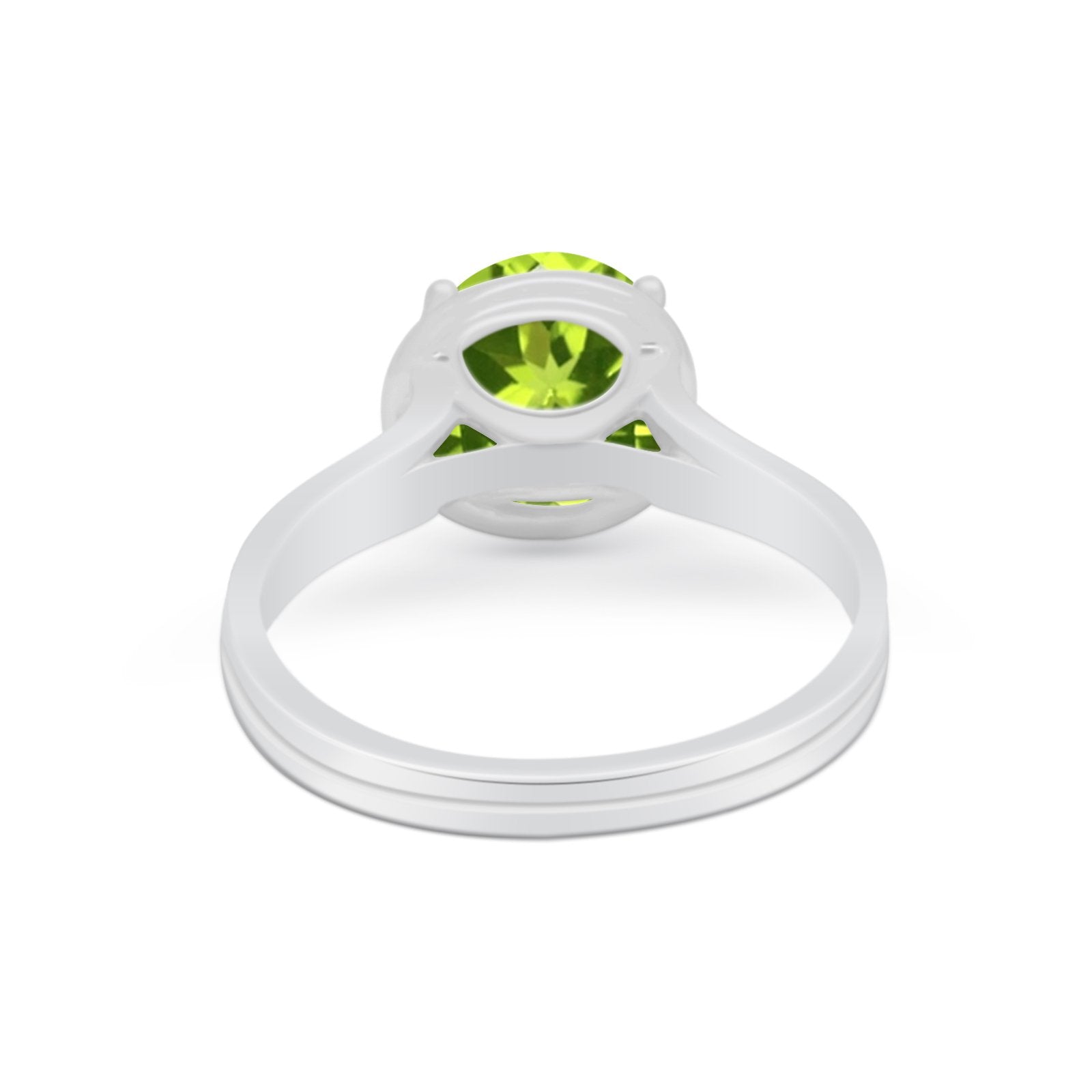Solitaire Simulated Cubic Zirconia Wedding Ring Double Band 925 Sterling Silver