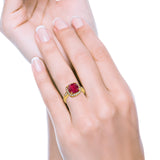Halo Wedding Ring Cushion Cut Simulated CZ 925 Sterling Silver