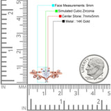 14K Gold Chevron Teardrop Pear Cubic Zirconia Engagement Ring